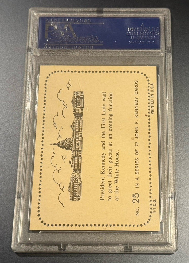 1964 JFK Card #25 Pres. & Mrs. Kennedy • PSA 8 NM-MT • At White House Appearance