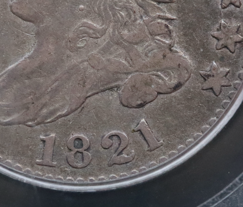 1821 Capped Bust Dime Large Date VF30 PCGS JR-1 R2 Scarce Early Silver 10C