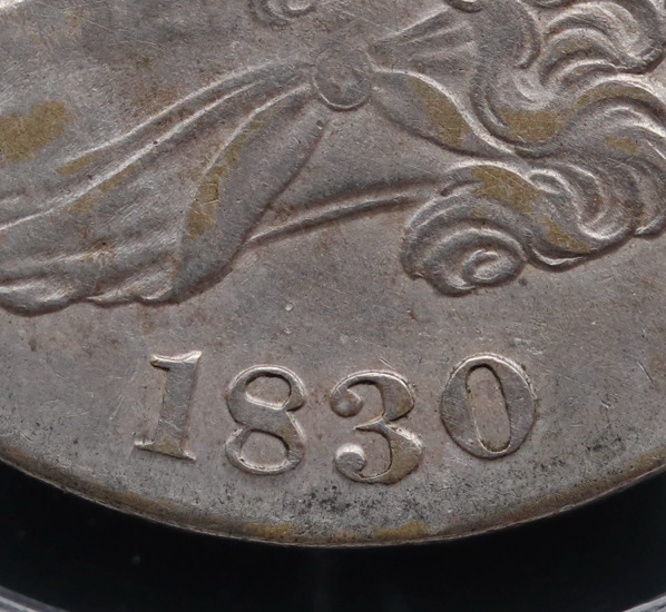 1830 Capped Bust Half Dollar Small 0 O-105 High R4 AU Details PCGS Cleaned 50C