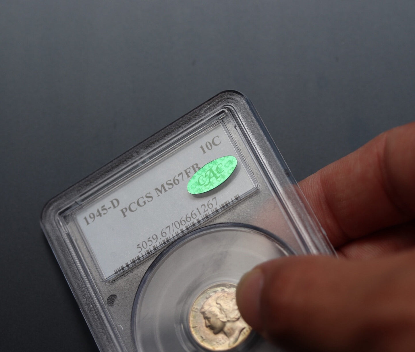 1945-D Mercury Dime 10C PCGS MS67 FB CAC Gem WWII Denver