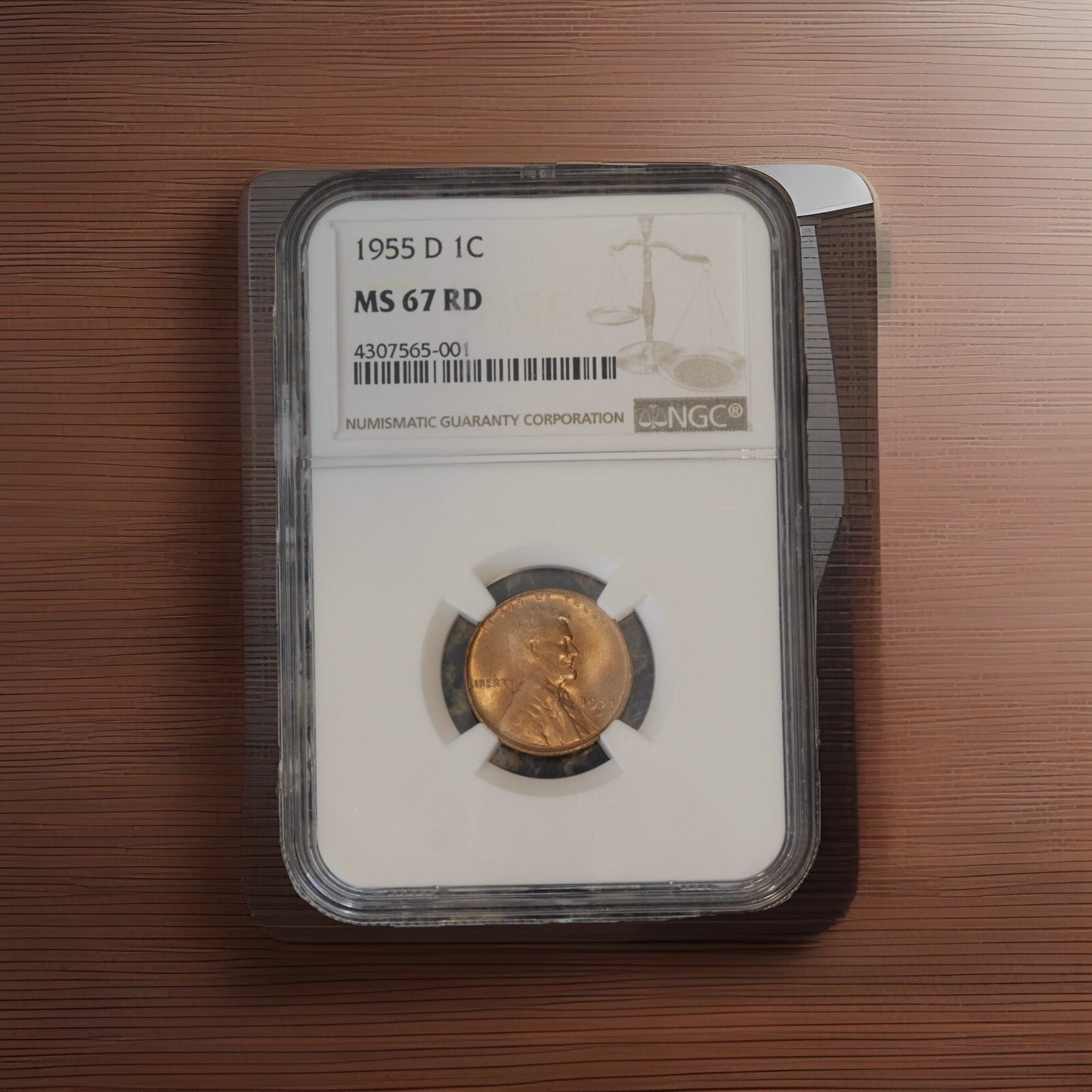 1955-D Lincoln Wheat Cent MS67 RD NGC • Gem BU • NGC Price Guide $1350