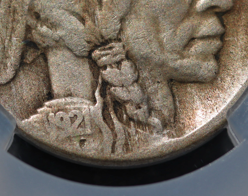 1921-S Buffalo Nickel 5C CAC VG10 Key Date Low Mintage