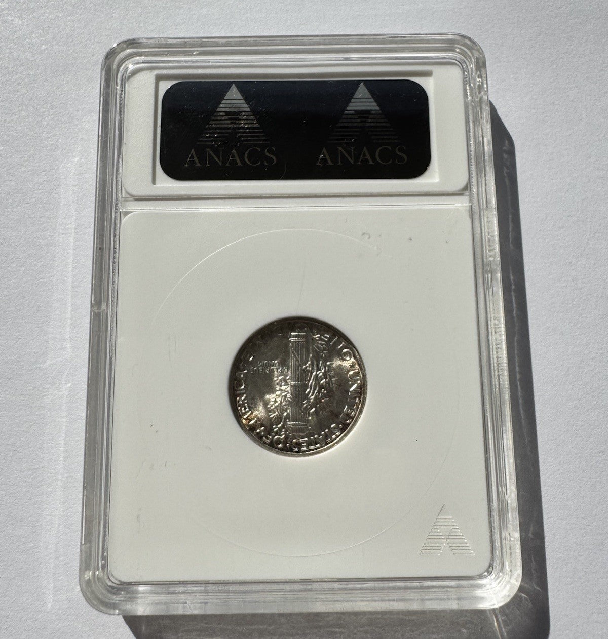1945‑S Micro S Mercury Dime MS65 ANACS Soapbox Lustrous Toning Key Date
