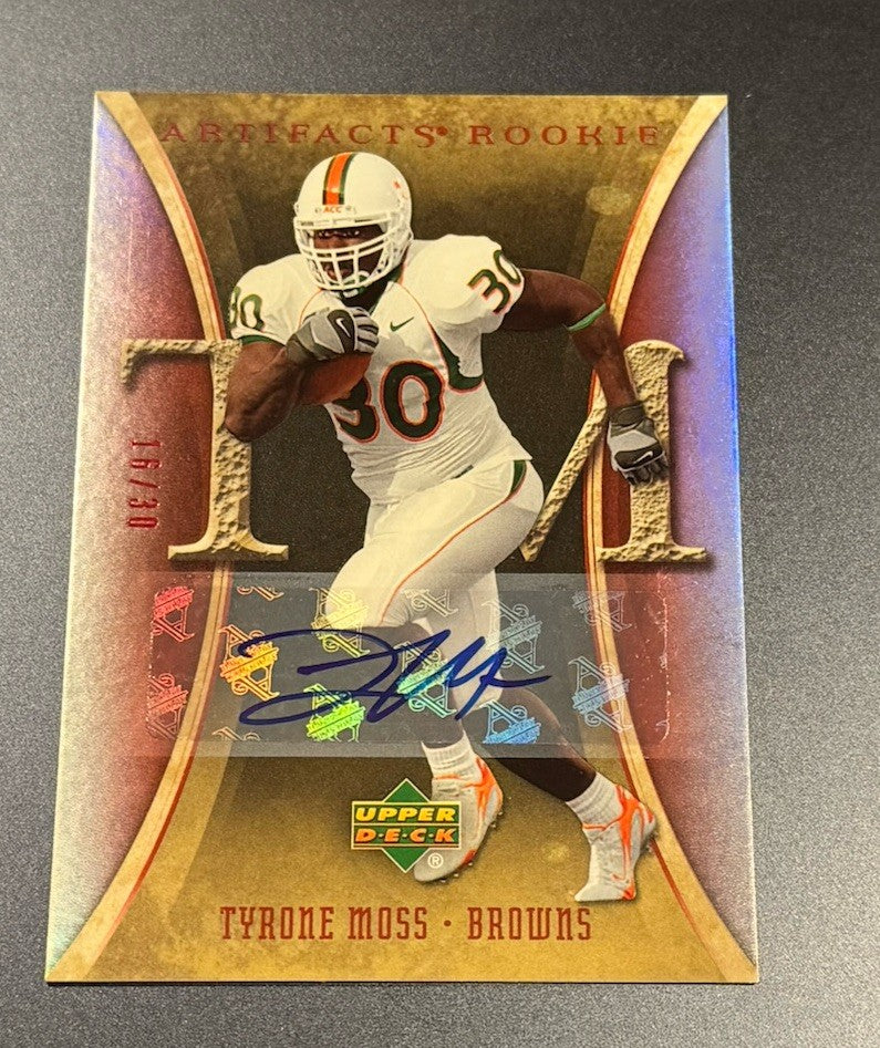 2007 Upper Deck Artifacts Tyrone Moss Rookie Auto #/30 #199