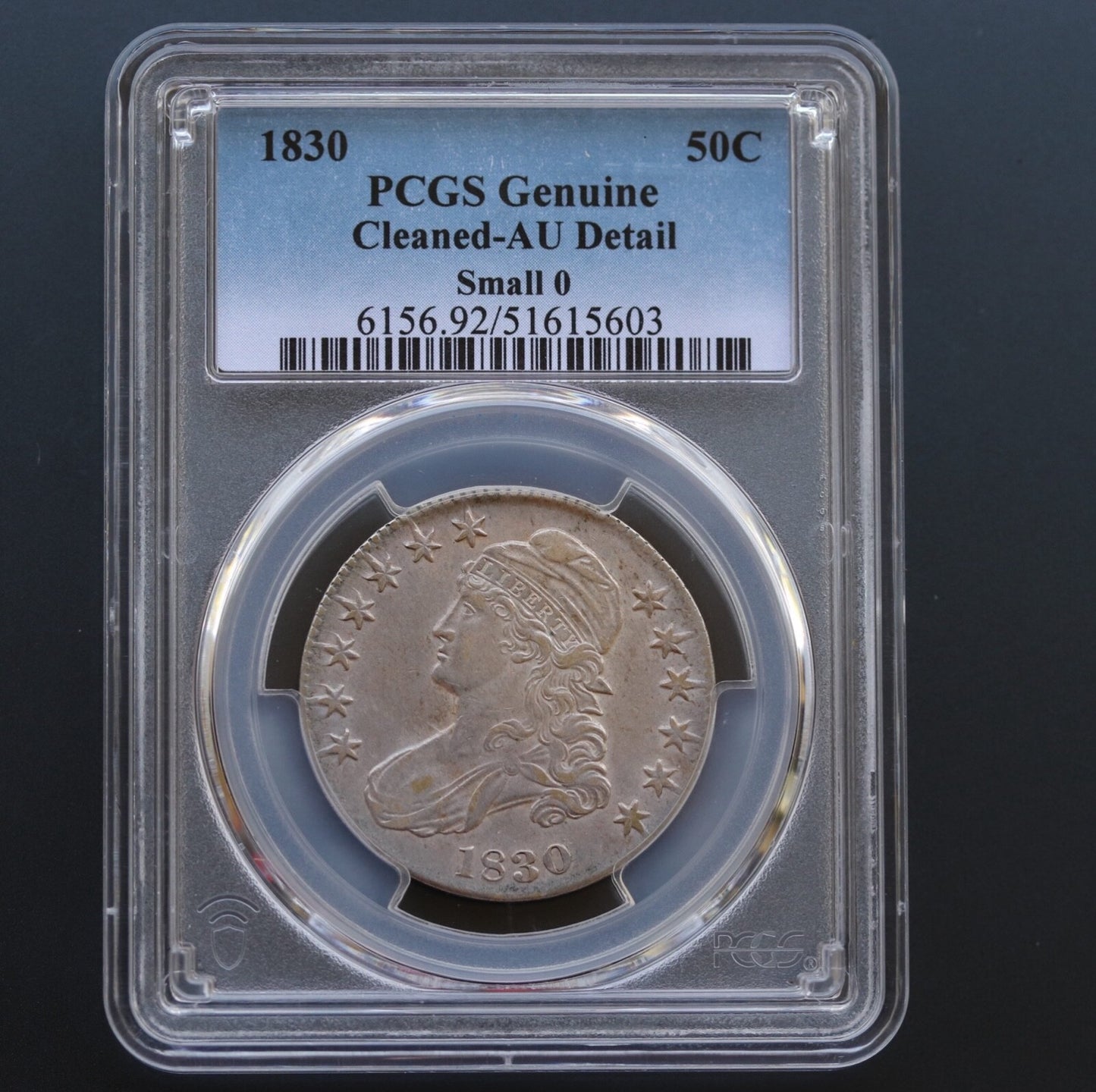 1830 Capped Bust Half Dollar Small 0 O-105 High R4 AU Details PCGS Cleaned 50C