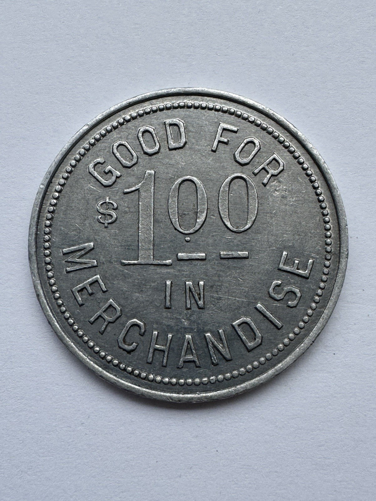 Leon Fussky Lake Wilson MN $1 Aluminum Trade Token – Rare Vintage Store Token