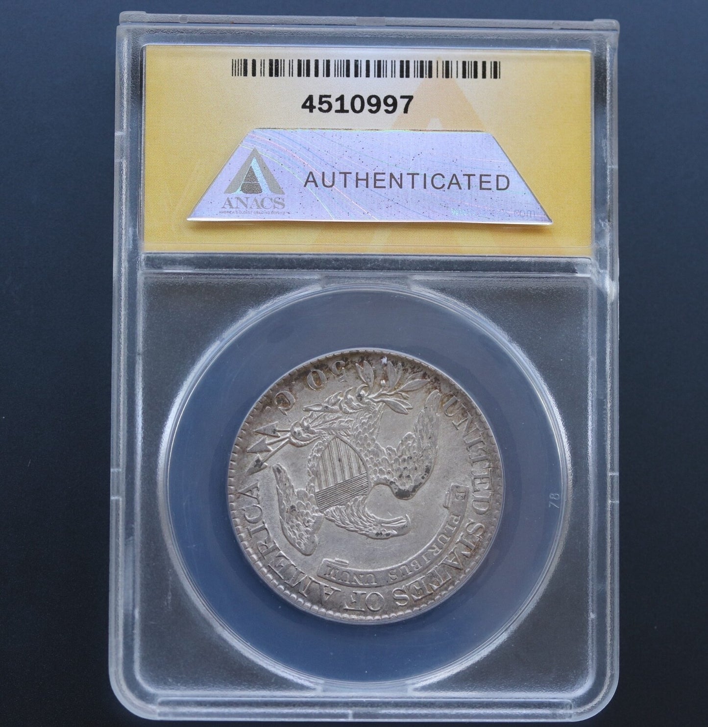 1825 Capped Bust Half Dollar Planchet Streak AU55 Details ANACS O-111 R2 50C