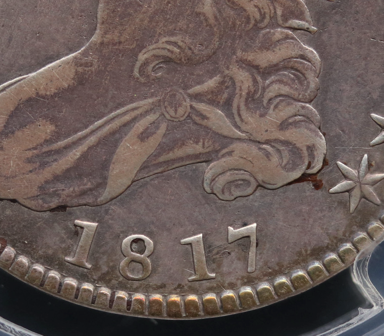 1817 Capped Bust Half Dollar O-107 High R4 PCGS XF Details Cleaned 50C