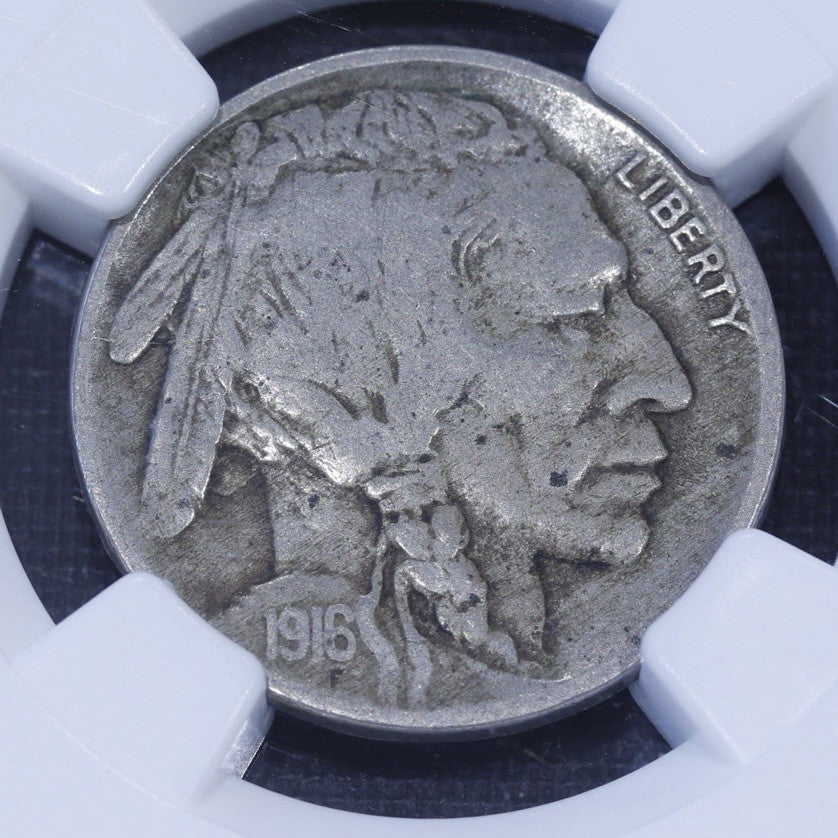 1916 Buffalo Nickel Error • Obv Half Split Planchet • NGC F15 Certified
