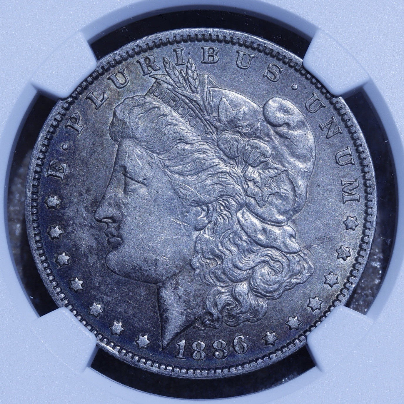 1886-O Morgan Silver Dollar NGC XF45 Mint Error Rotated Dies Rare Die Alignment