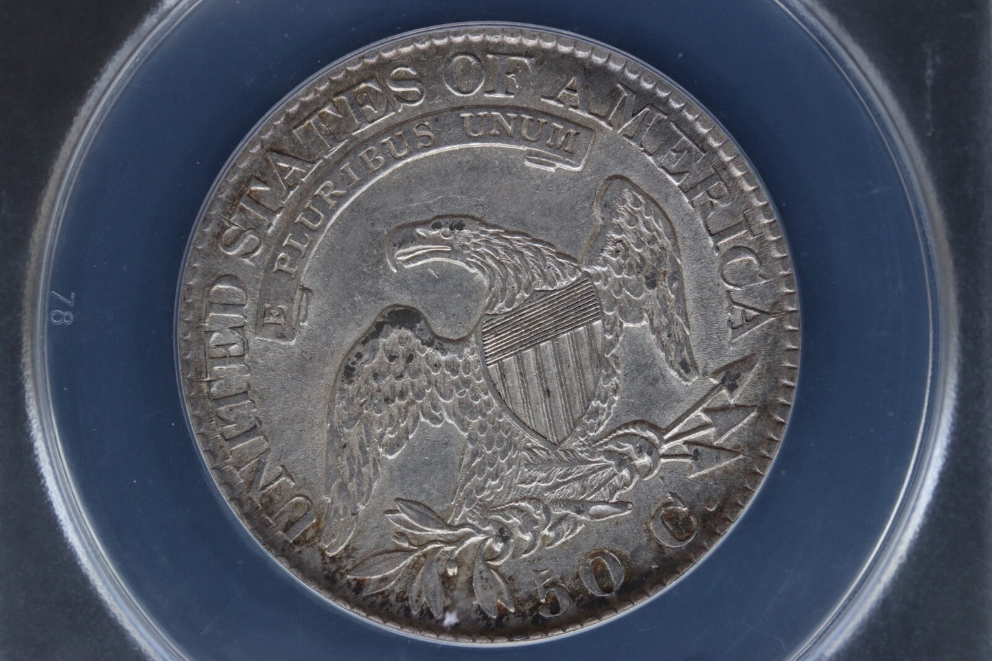 1825 Capped Bust Half Dollar Planchet Streak AU55 Details ANACS O-111 R2 50C
