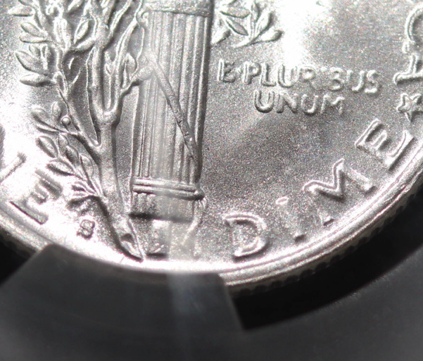 1945-S Mercury Dime Micro S 10C CAC MS65 Gem WWII San Fran