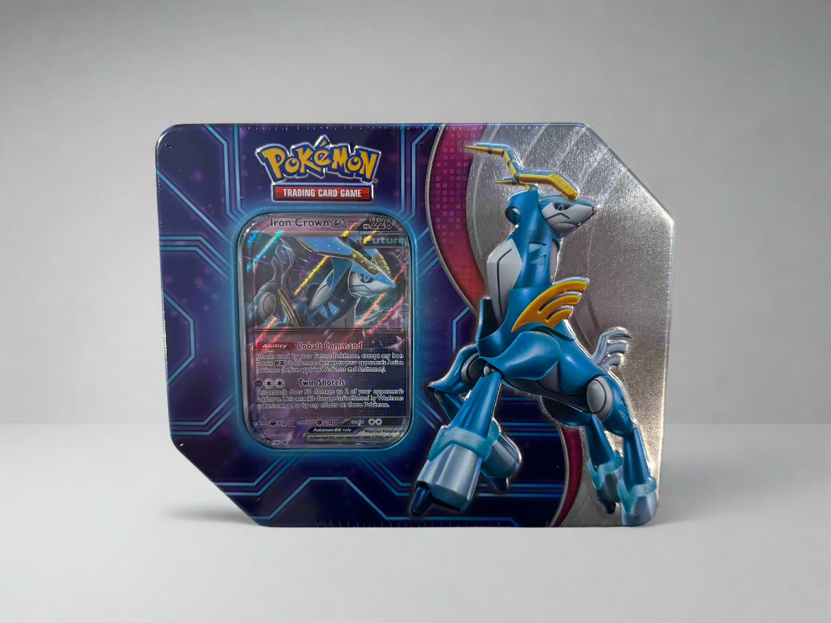 Iron Crown ex Pokémon TCG Tin – 5 Booster Packs + Promo Card