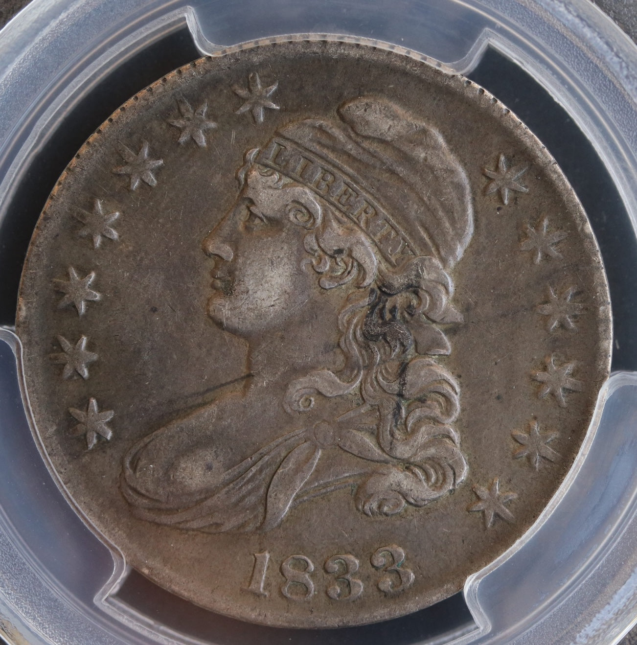 1833 Capped Bust Liberty Half Dollar 90% Silver PCGS XF45