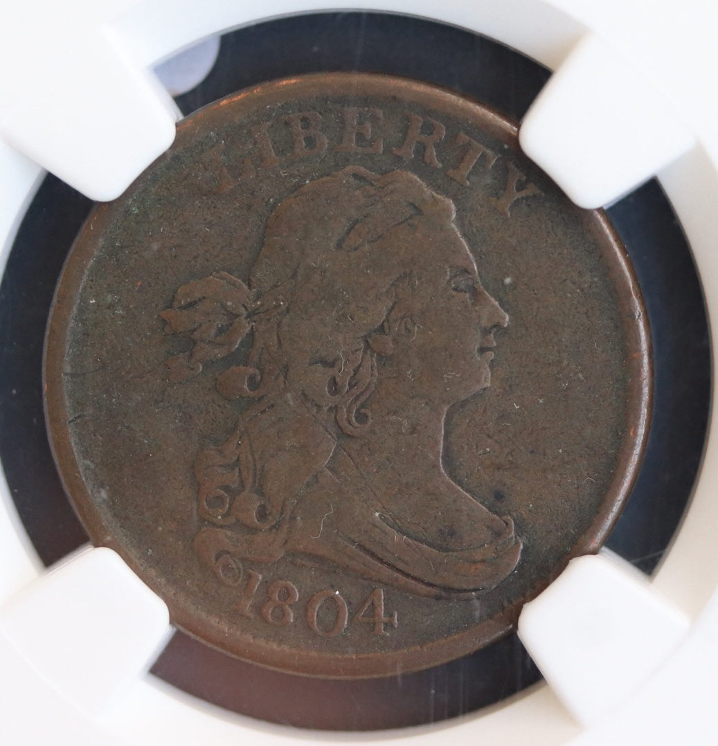 1804 Half Cent NGC F15 BN Classic Draped Bust - Stacks W 57th Street Collection
