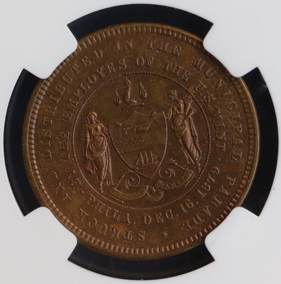 1879 Grant Parade Brass Token NGC MS63 - Rare American Numismatic Treasure
