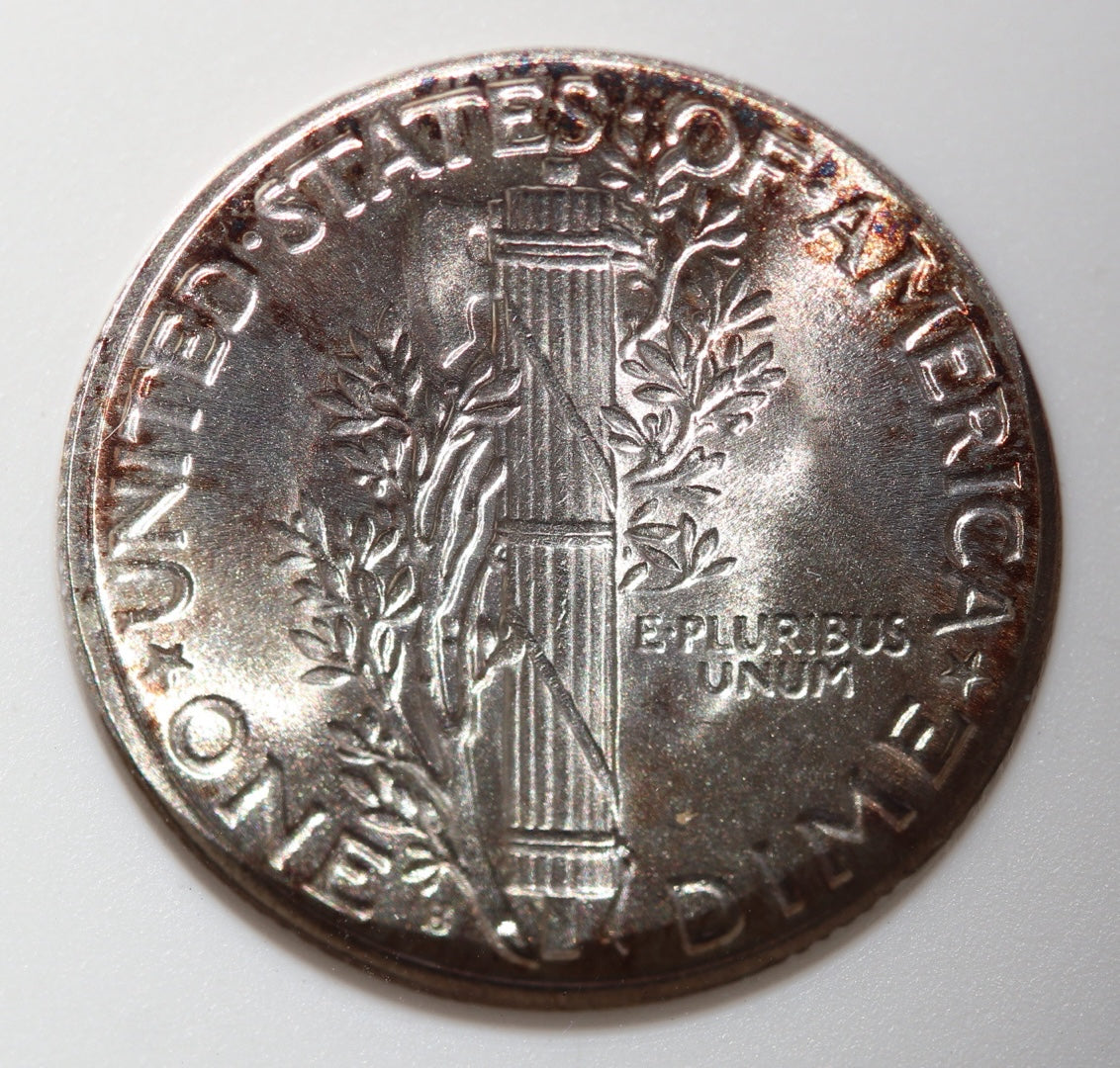 1945‑S Micro S Mercury Dime MS65 ANACS Soapbox Lustrous Toning Key Date