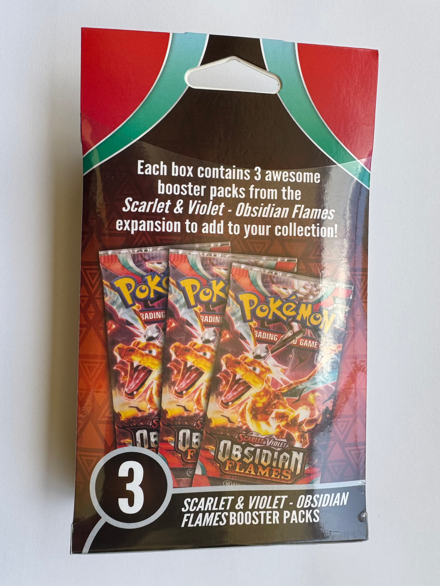 Pokémon Scarlet & Violet Obsidian Flames Booster Hanger Box (3 Packs) | Factory Sealed