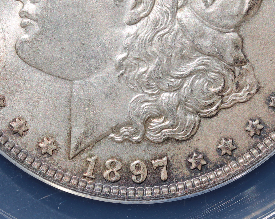 1897 Morgan Silver Dollar ANACS MS63, Beautifully Toned 90% Silver Coin