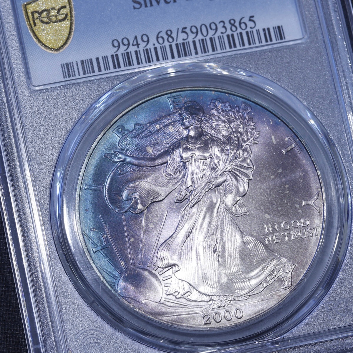 2000 Silver Eagle PCGS MS68 • Vibrant Toning • Collector-Grade Eye Appeal
