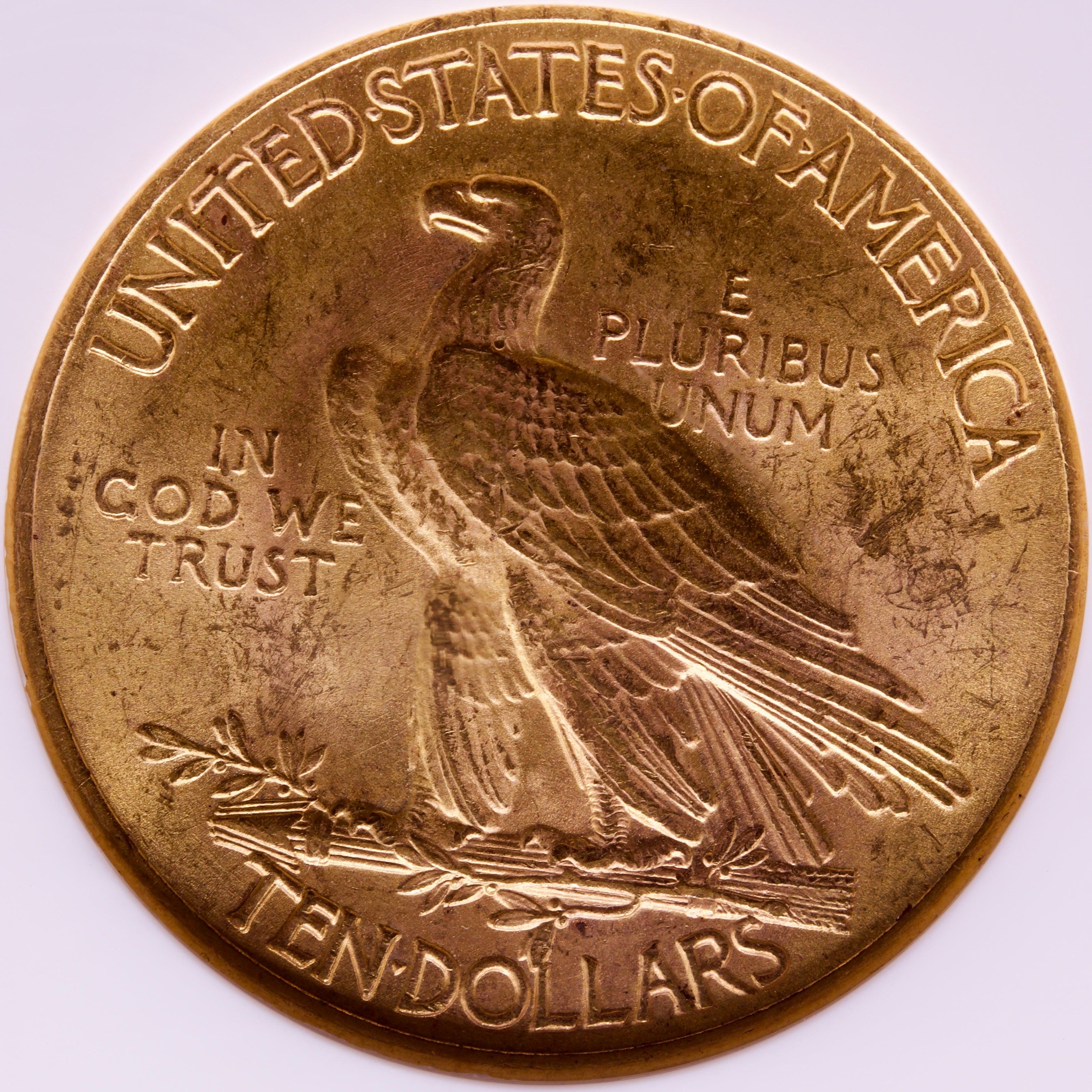 1932 Indian Head $10 Gold Eagle Obv Lamination Error NGC MS63 Mint Error