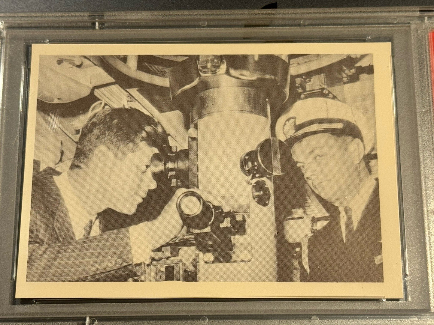 1963 Rosan JFK Card #47 Fire One! • PSA 7 NM • Naval Submarine Periscope Scene