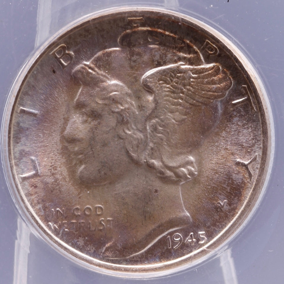 1945-D Mercury Dime ANACS MS 67 FSB • Final Year of Issue • Full Split Bands Gem