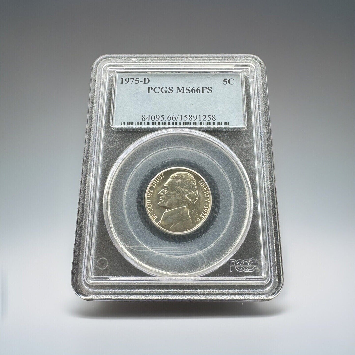 1975-D 5C Jefferson Nickel MS66 Full Steps PCGS Graded Mint State 66