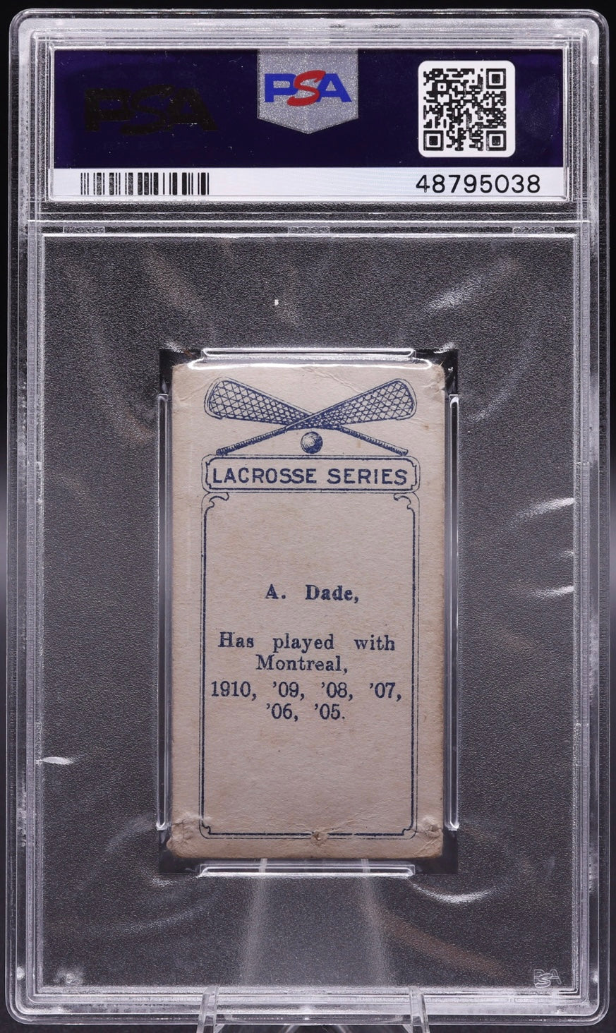 1910 C60 Imperial Tobacco Albert Dade Lacrosse PSA 1 RARE Vintage Card
