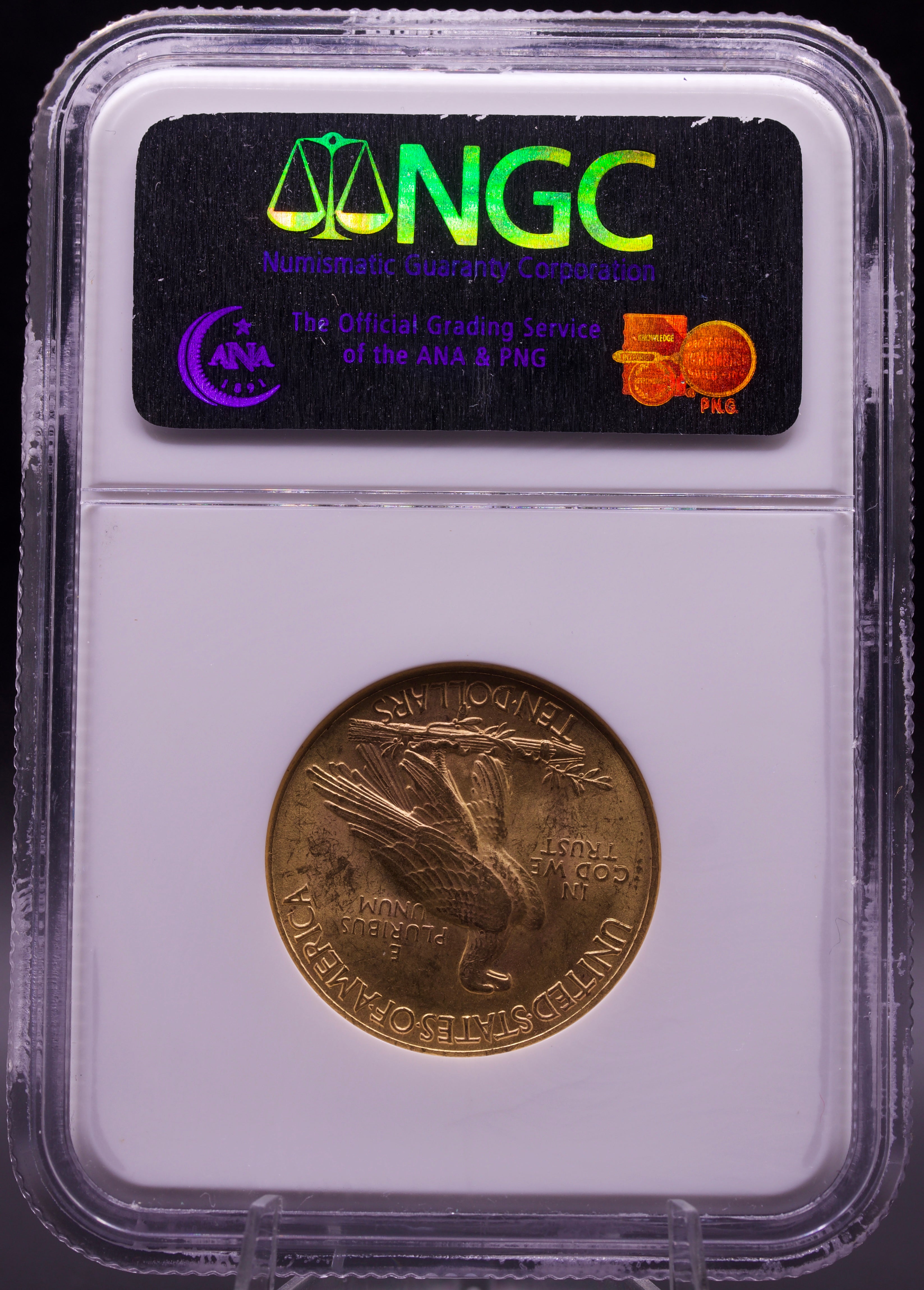 1932 Indian Head $10 Gold Eagle Obv Lamination Error NGC MS63 Mint Error
