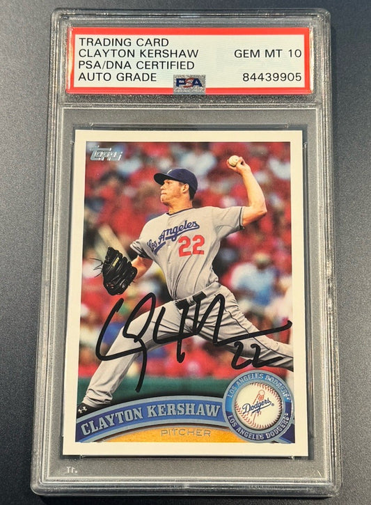 2011 Topps Clayton Kershaw PSA/DNA Auto 10 • GEM MINT Autograph • Dodgers HOF