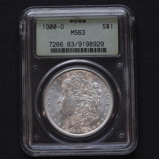 1900-O Morgan Silver Dollar $1 PCGS MS63 OGH • Old Green Holder • Looks PL