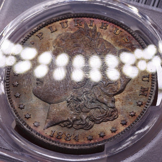 1884-O Morgan Dollar PCGS MS66 Monster Toned Full Color Gem Unc Silver Coin
