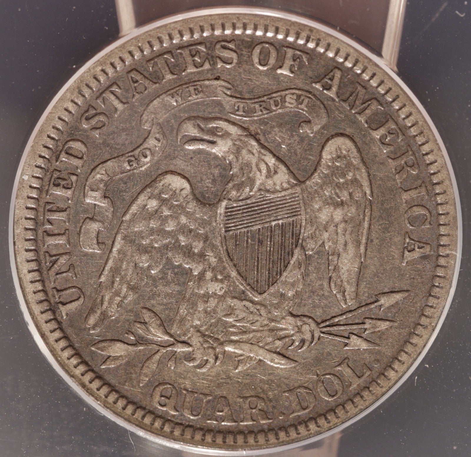 1885 Seated Liberty Quarter XF40 ANACS • Last Decade Issue • Sharp Shield Lines