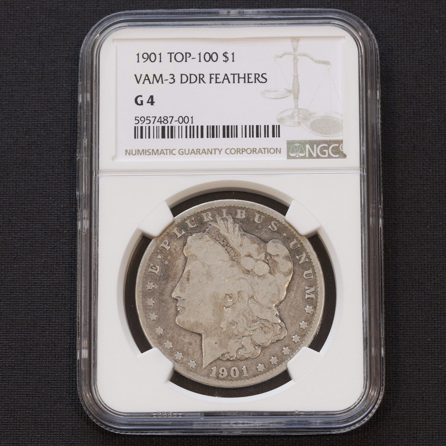 1901 Morgan Silver Dollar $1 NGC G4 • VAM-3 Double Die Reverse Top 100