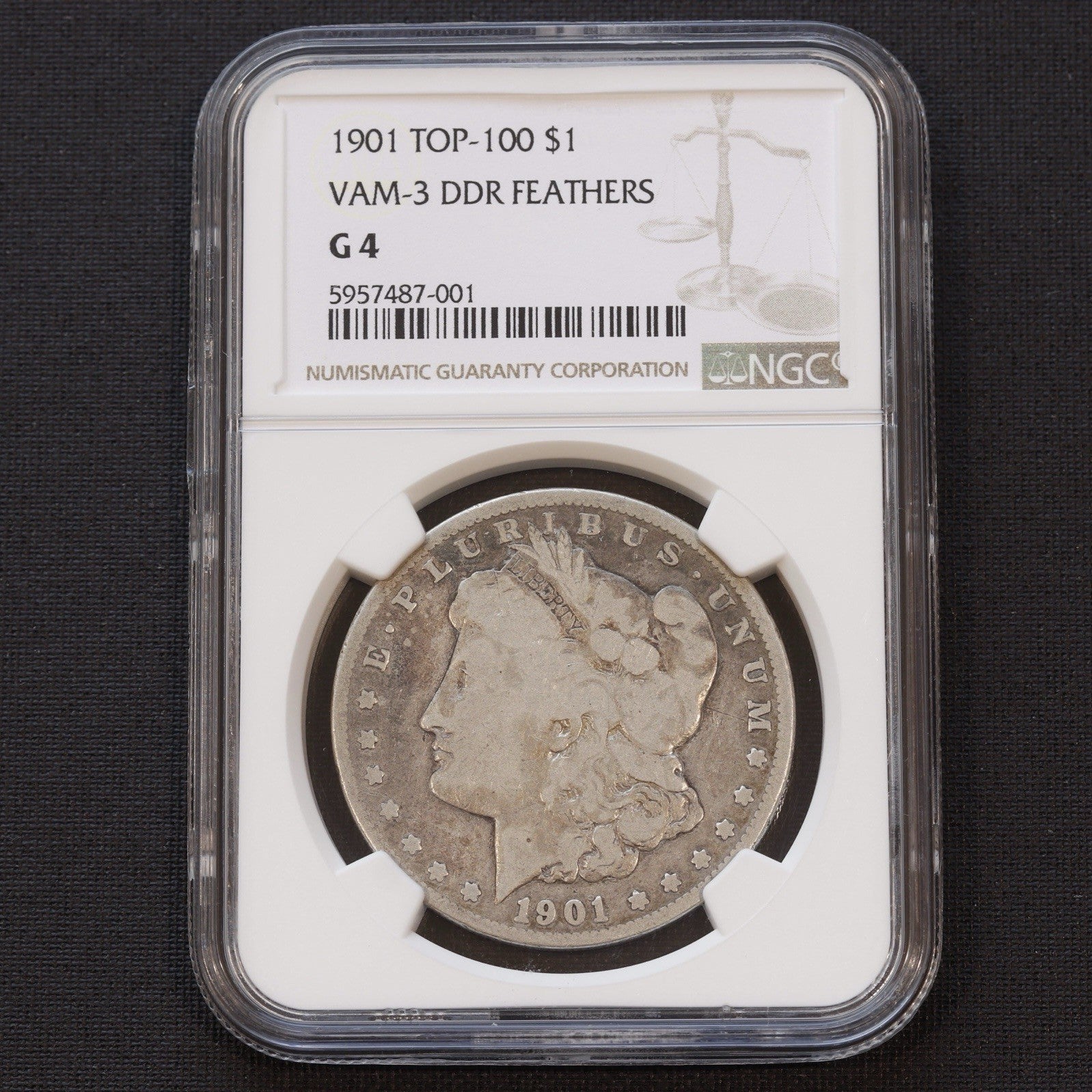 1901 Morgan Silver Dollar $1 NGC G4 • VAM-3 Double Die Reverse Top 100