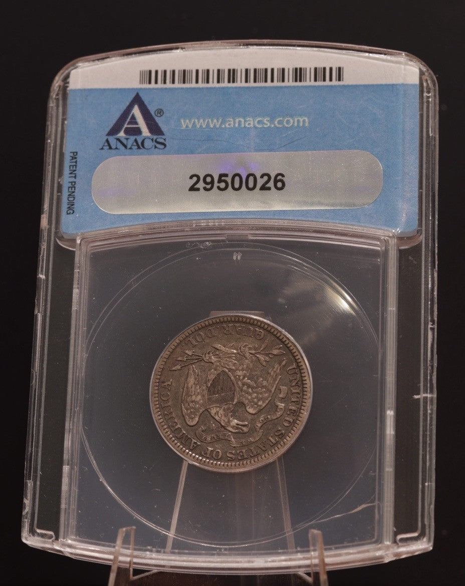 1885 Seated Liberty Quarter XF40 ANACS • Last Decade Issue • Sharp Shield Lines