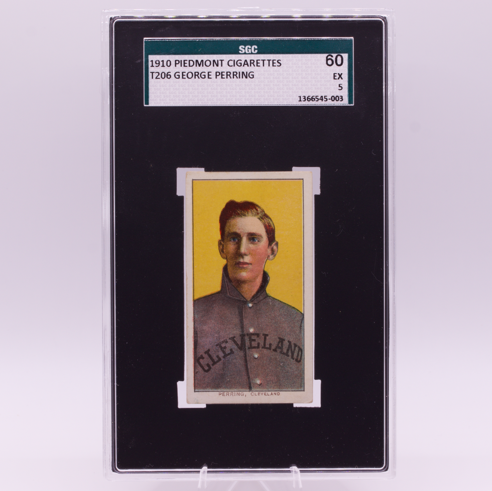 1910 T206 George Perring Piedmont 350 Cleveland SGC 5 EX Tobacco Pre-War
