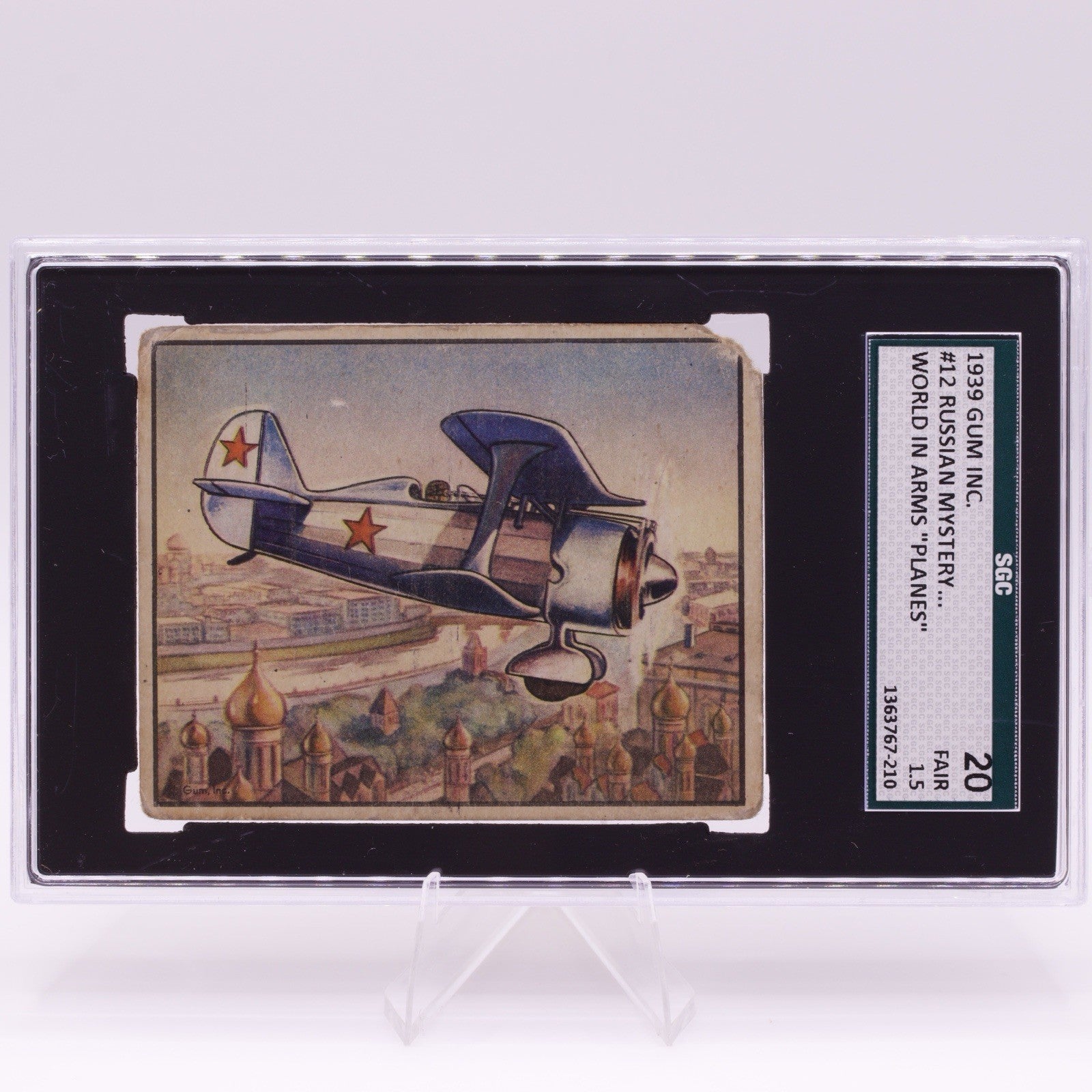 1939 Gum Inc World in Arms Russian Mystery Single Seat Fighter Card #12