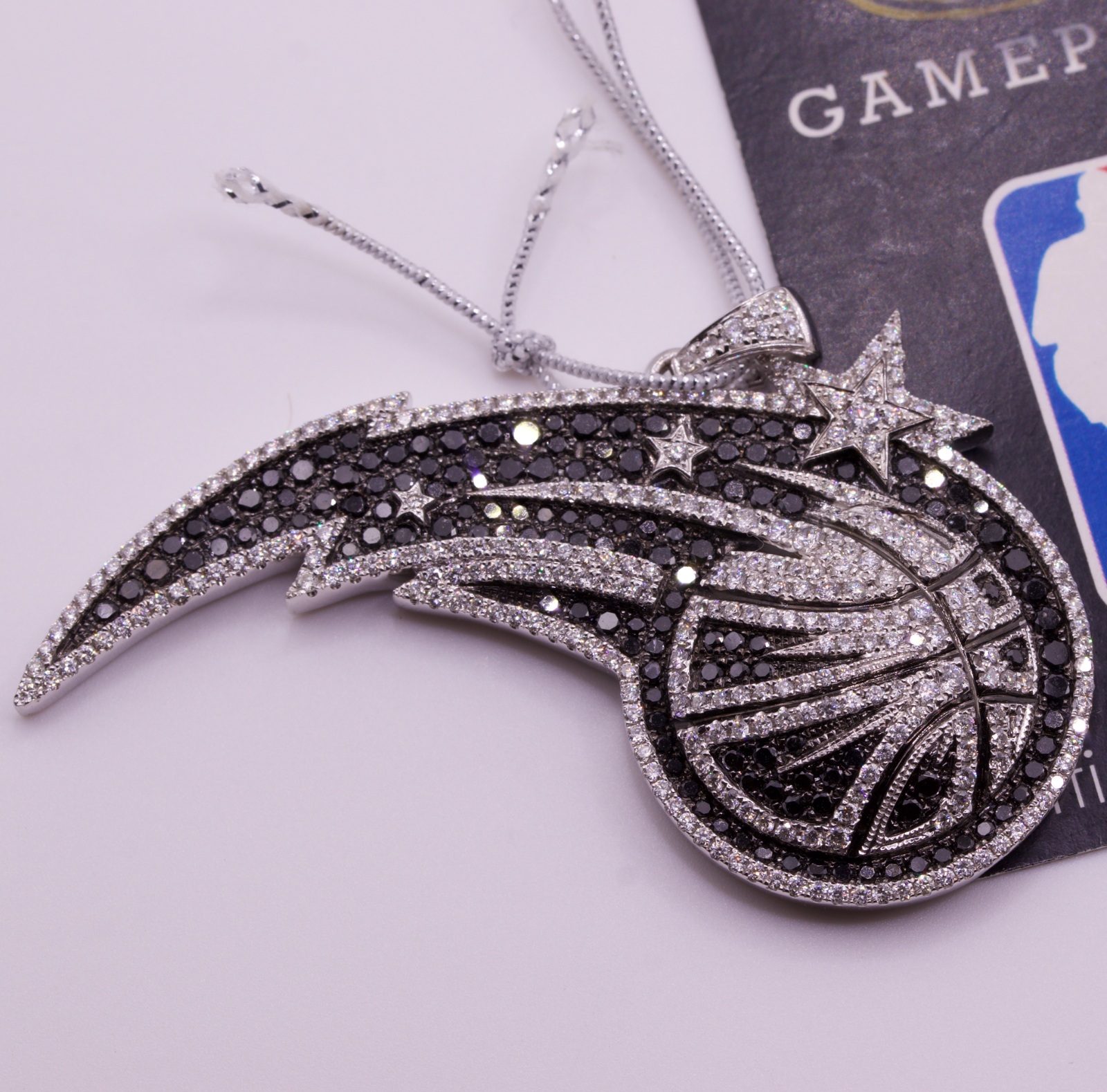 Orlando Magic Gameplan NBA Pendant 14K White Gold 3.88ctw Diamonds