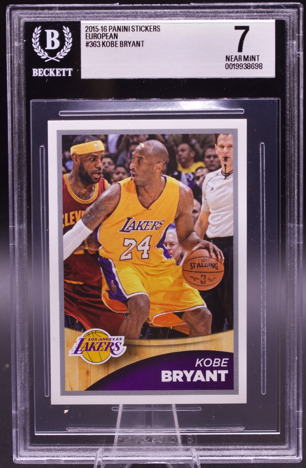 2015-16 Panini European Sticker Kobe Bryant #363 New BGS Holder 7 NM Kobe LeBron