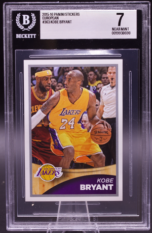 2015-16 Panini European Sticker Kobe Bryant #363 New BGS Holder 7 NM Kobe LeBron