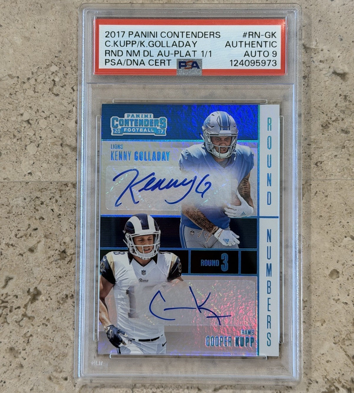 2017 Contenders RN-GK Dual Auto Platinum 1/1 Kupp Golladay PSA Auto 9