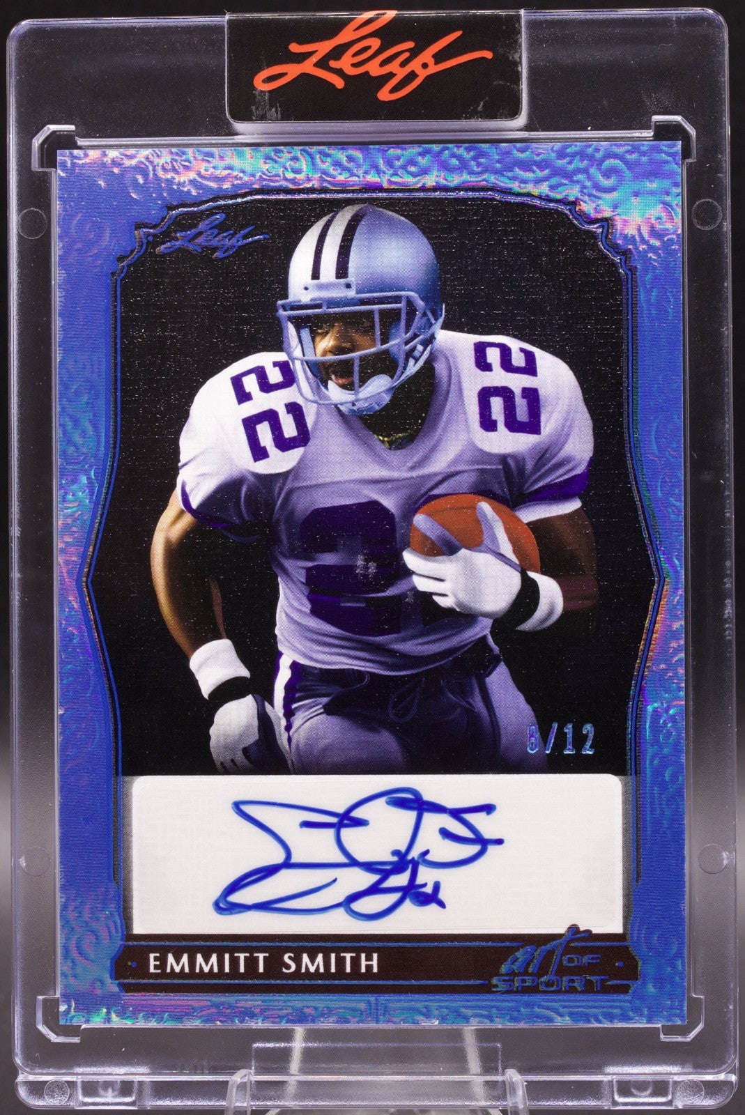 Emmitt Smith Auto /12 2023 Leaf Art of Sport Blue #BA-ES1 Cowboys HOF Signed