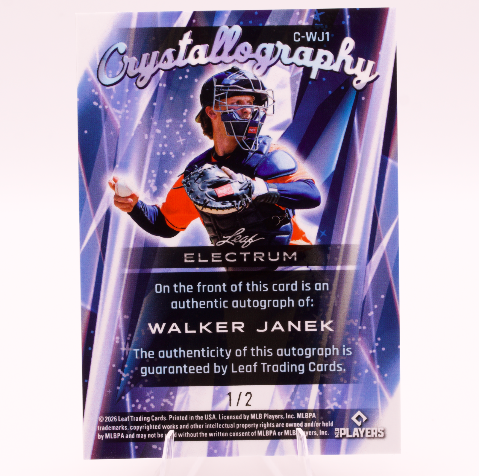 2026 Leaf Electrum Crystallography Walker Janek Auto 1/2 C-WJ1 Astros Catcher