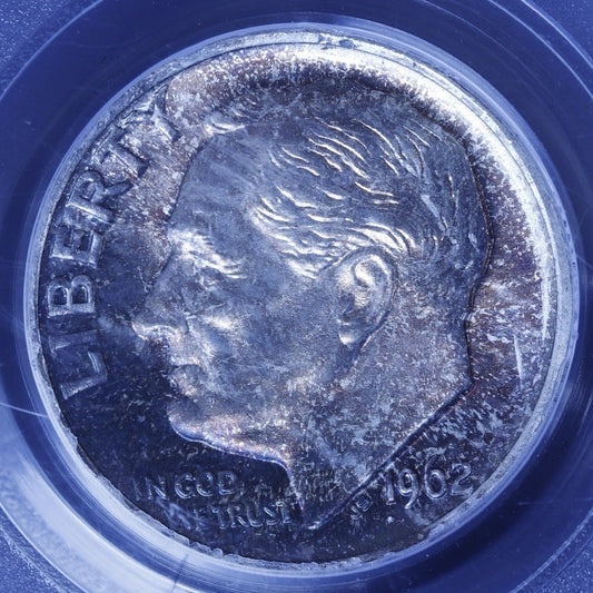 1962 Roosevelt Dime PCGS MS66 • Toned Silver 10C