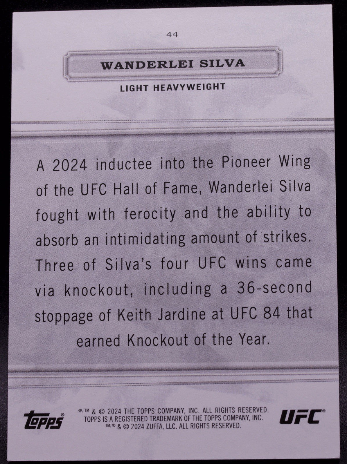 2024 Topps Royalty UFC Wanderlei Silva Blue Parallel /25 #44 - HOF Legend
