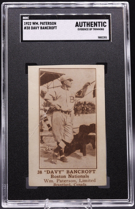 1922 Wm. Paterson Baseball #38 Davy Bancroft HOF NY Boston Nationals  Shortstop