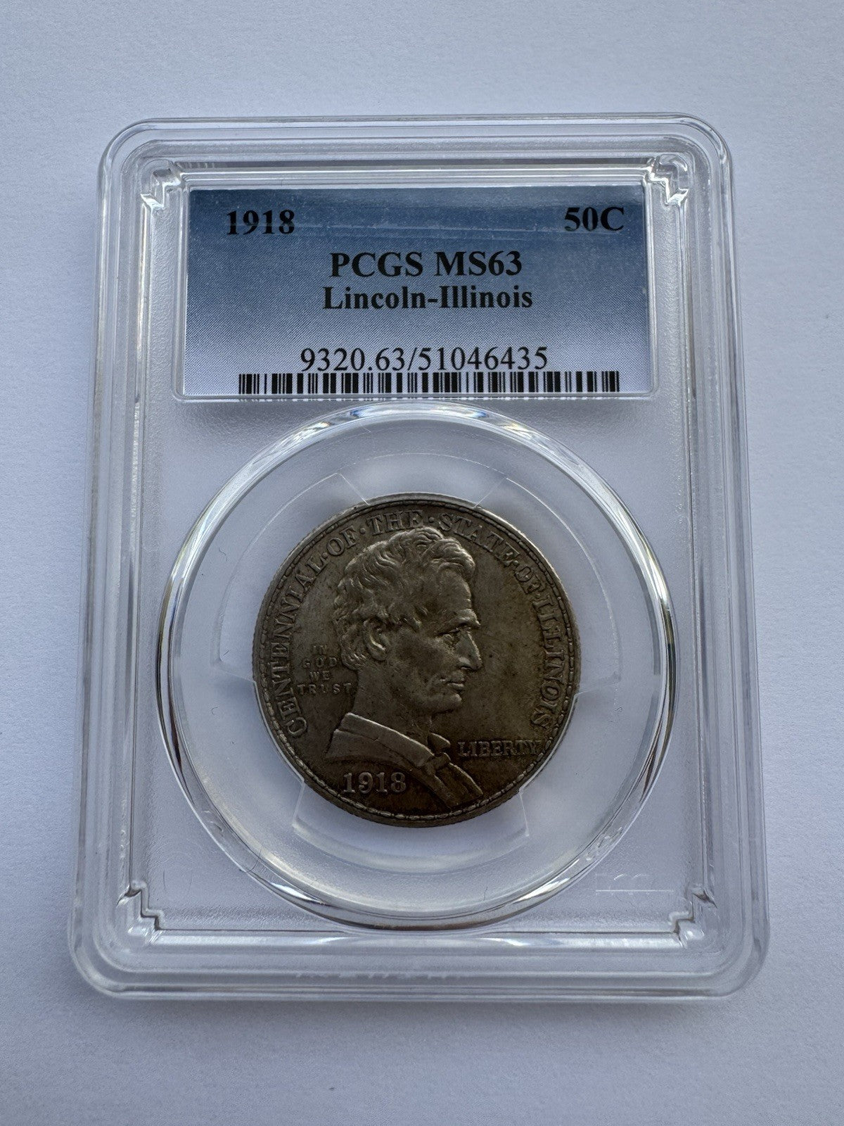 1918 Lincoln-Illinois Half Dollar PCGS MS63 Centennial Silver Coin - Rare