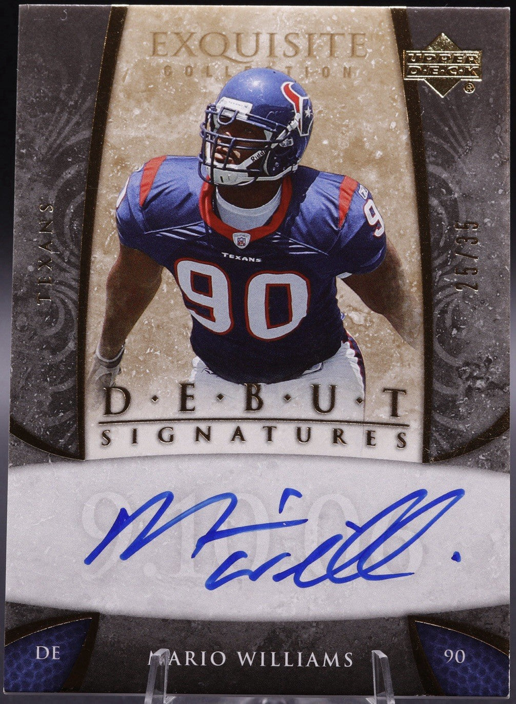 2006 Exquisite Mario Williams RC Auto /35 • Texans Debut Signatures • Upper Deck